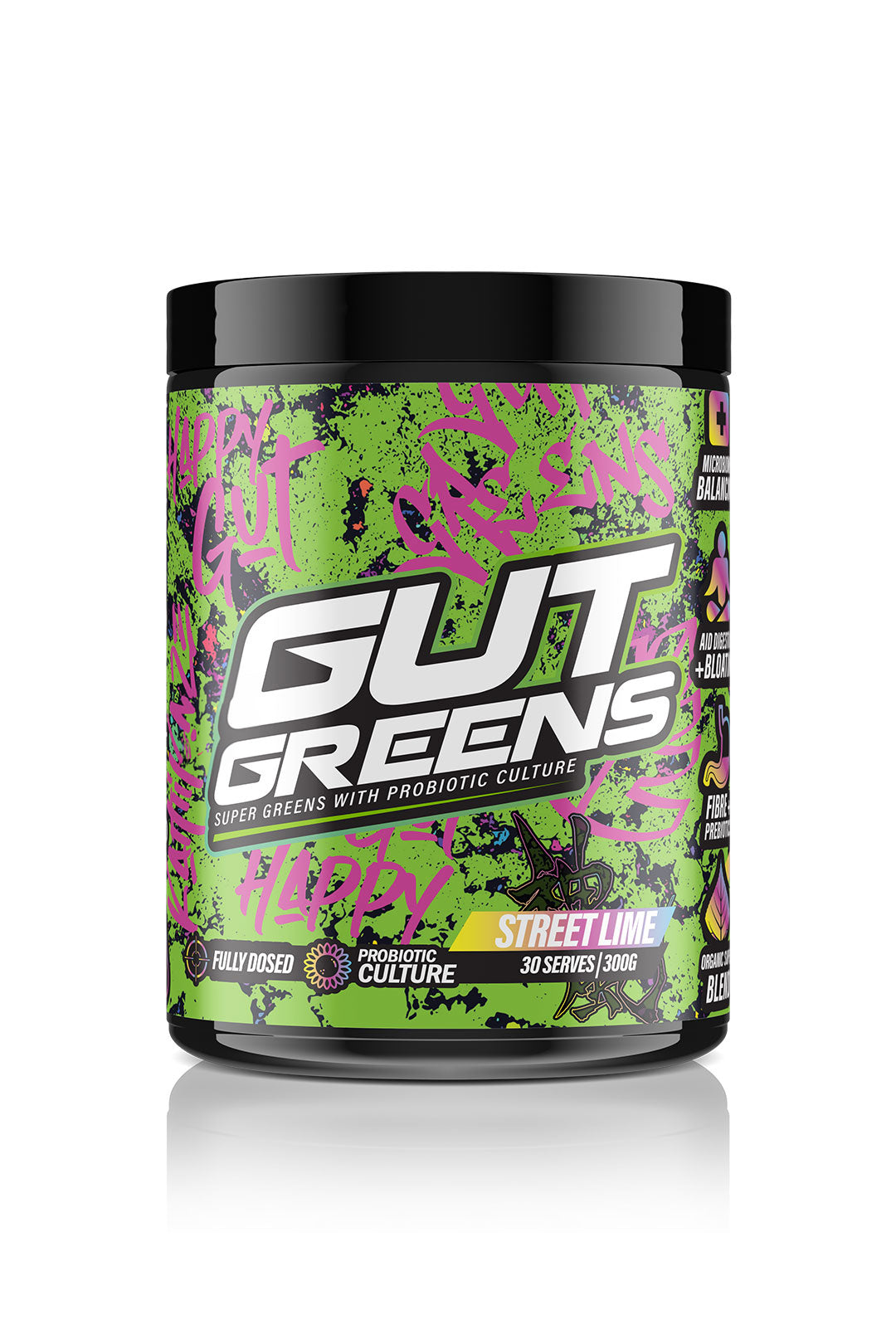 greens powder for gut health in street lime flavour