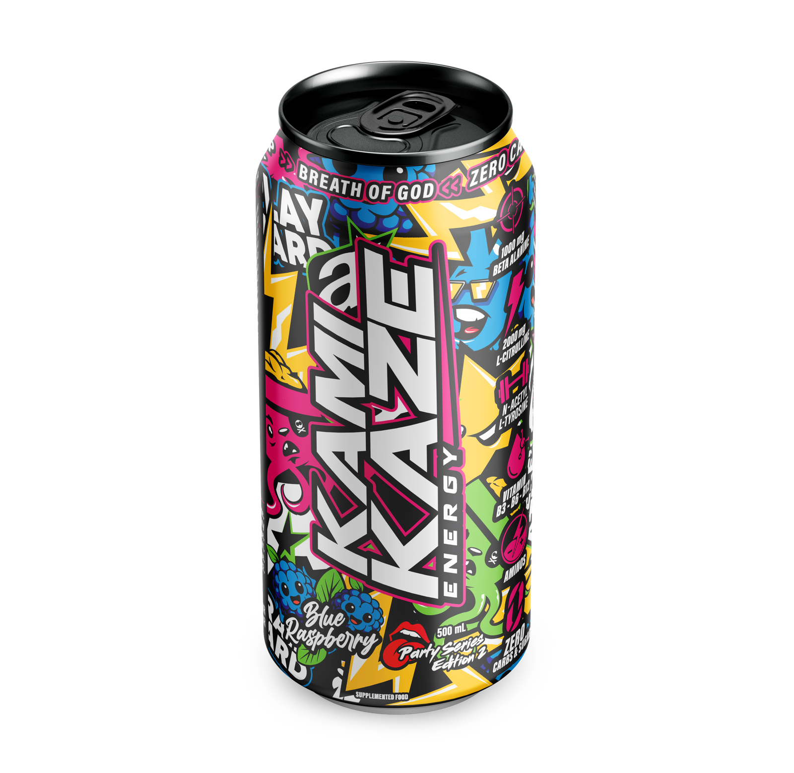 Blue Raspberry - Kamikaze Energy Drink Can
