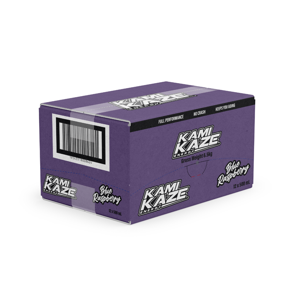 Blue Raspberry - Kamikaze Energy Drink Can 12 Pack